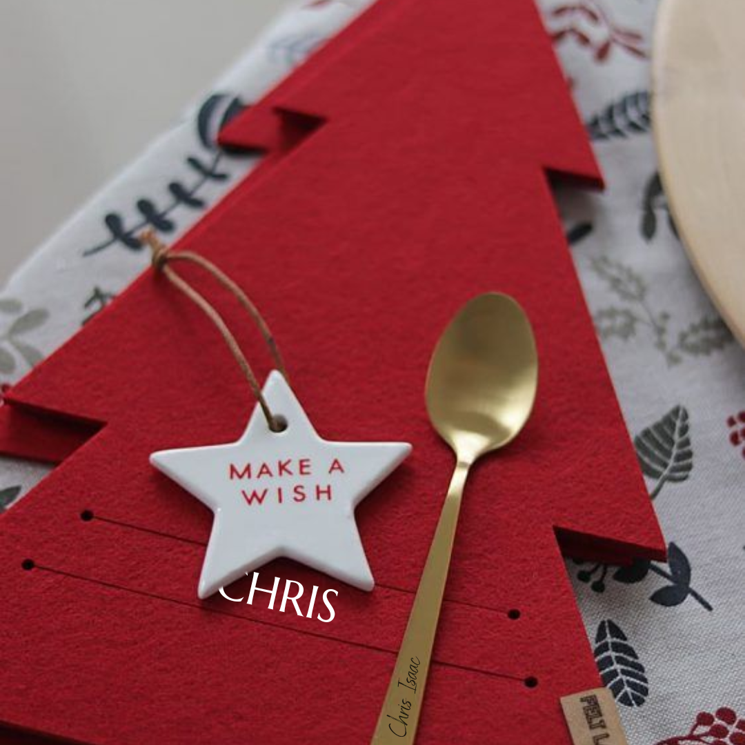 Porta Cubiertos Árbol de Navidad Personalizado