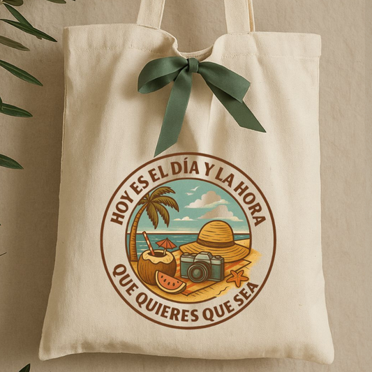 Bolsa de algodón asas largas