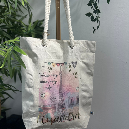 Bolsa tote con cordón grueso
